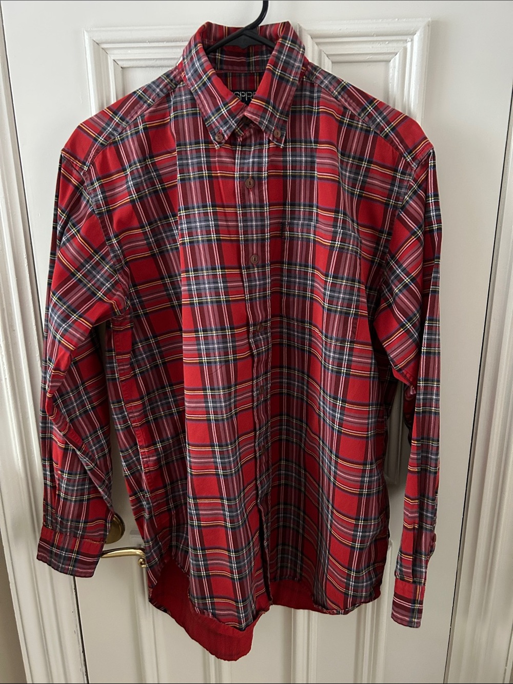 Esprit Men’s Red Plaid Button-Down Shirt